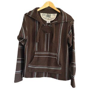 Original Senor Lopez Adult Baja Hoodie Pullover Woven Sweatshirt Brown Adult Med
